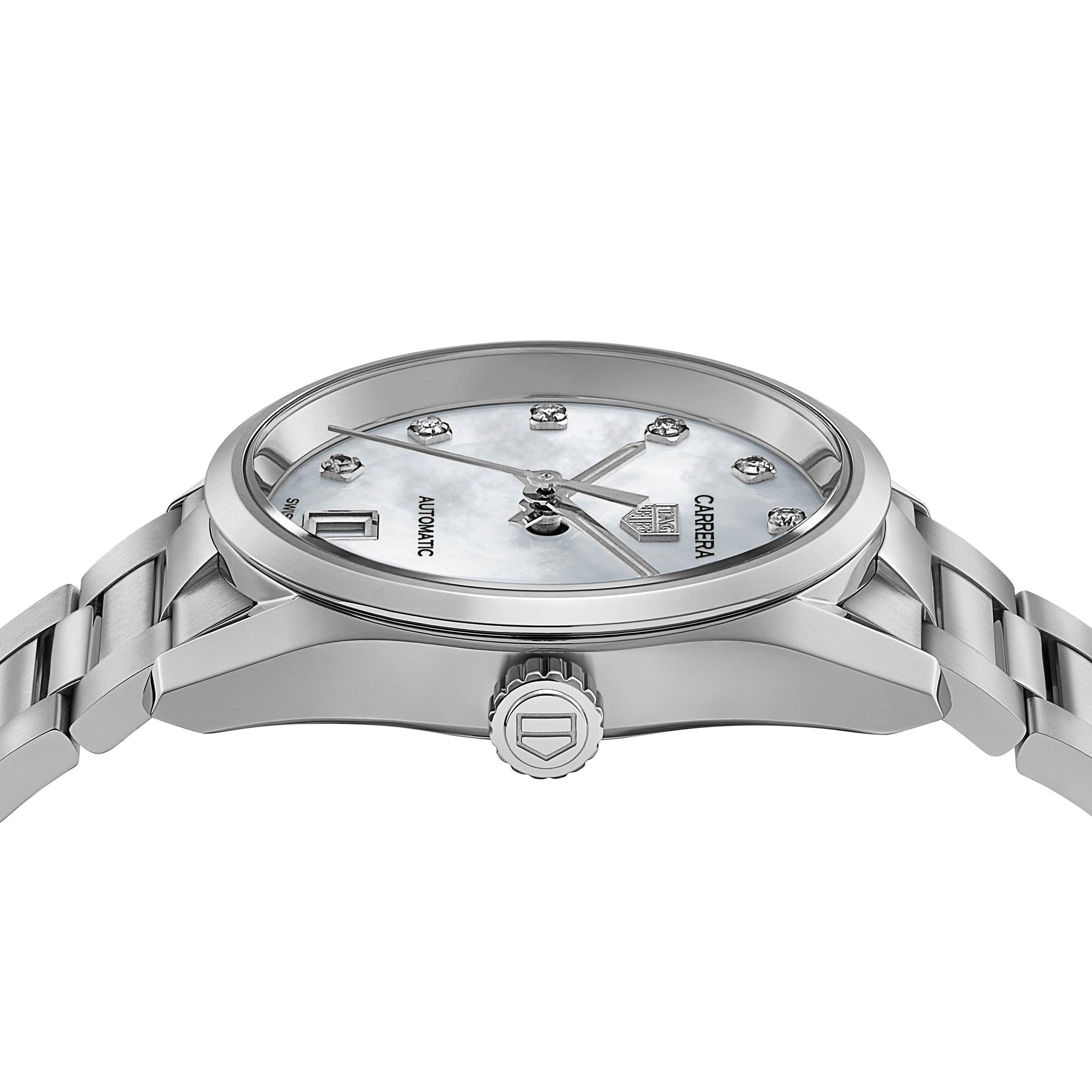 TAG Heuer Carrera Three Hands Date Automatic Diamond Ladies Watch